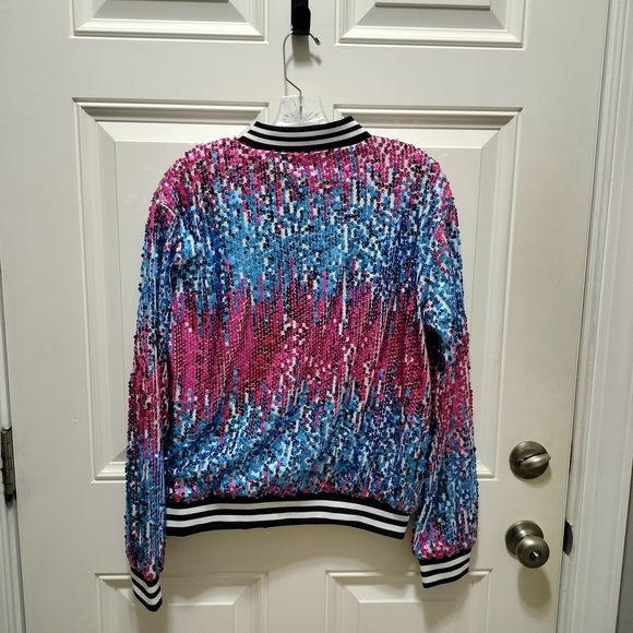 Vibrant Sequin Bomber Jacket - Picture 2 of 4